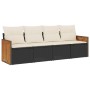 4-piece garden sofa set with black synthetic rattan cushions by , Garden sets - Ref: Foro24-3259851, Price: 261,90 €, Discoun...