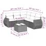 6-teiliges Gartensofa-Set und schwarze synthetische Rattankissen von , Gartensets - Ref: Foro24-3253692, Preis: 397,38 €, Rab...