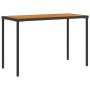 Gartentisch aus schwarzem PE-Rattan, Holzoberfläche 115 x 54 x 74 cm von , Gartentische - Ref: Foro24-365077, Preis: 75,49 €,...