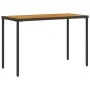 Mesa de jardín superficie de madera ratán PE negro 115x54x74 cm de , Mesas de jardín - Ref: Foro24-365077, Precio: 86,24 €, D...