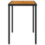 Gartentisch aus schwarzem PE-Rattan, Holzoberfläche 115 x 54 x 74 cm von , Gartentische - Ref: Foro24-365077, Preis: 75,49 €,...