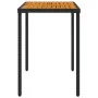 Mesa de jardín superficie de madera ratán PE negro 115x54x74 cm de , Mesas de jardín - Ref: Foro24-365077, Precio: 86,24 €, D...