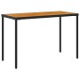 Gartentisch aus schwarzem PE-Rattan, Holzoberfläche 115 x 54 x 74 cm von , Gartentische - Ref: Foro24-365077, Preis: 75,49 €,...
