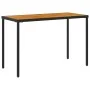 Mesa de jardín superficie de madera ratán PE negro 115x54x74 cm de , Mesas de jardín - Ref: Foro24-365077, Precio: 86,24 €, D...