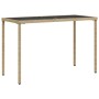 Garden table glass surface PE rattan beige 115x54x74 cm by , Garden tables - Ref: Foro24-365075, Price: 54,24 €, Discount: %