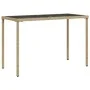 Garden table glass surface PE rattan beige 115x54x74 cm by , Garden tables - Ref: Foro24-365075, Price: 67,59 €, Discount: %