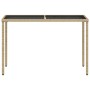 Garden table glass surface PE rattan beige 115x54x74 cm by , Garden tables - Ref: Foro24-365075, Price: 54,24 €, Discount: %