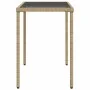 Garden table glass surface PE rattan beige 115x54x74 cm by , Garden tables - Ref: Foro24-365075, Price: 67,59 €, Discount: %