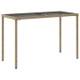 Garden table glass surface PE rattan beige 115x54x74 cm by , Garden tables - Ref: Foro24-365075, Price: 54,24 €, Discount: %