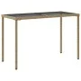Garden table glass surface PE rattan beige 115x54x74 cm by , Garden tables - Ref: Foro24-365075, Price: 67,59 €, Discount: %
