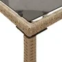 Garden table glass surface PE rattan beige 115x54x74 cm by , Garden tables - Ref: Foro24-365075, Price: 67,59 €, Discount: %