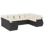 Set de sofás de jardín 8 piezas y cojines ratán sintético negro de , Conjuntos de jardín - Ref: Foro24-3254133, Precio: 572,7...