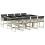 Garden dining set 9 pieces with light gray synthetic rattan cushions by , Garden sets - Ref: Foro24-3211283, Price: 615,78 €,...