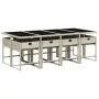 Garten-Essgruppe 9-teilig mit hellgrauen synthetischen Rattankissen von , Gartensets - Ref: Foro24-3211283, Preis: 615,78 €, ...