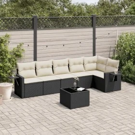 7-piece garden dining set and black synthetic rattan cushions by , Garden sets - Ref: Foro24-3252533, Price: 428,03 €, Discou...
