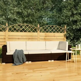 3-teilige Gartensofagarnitur und braune synthetische Rattankissen von vidaXL, Gartensets - Ref: Foro24-47265, Preis: 286,70 €...