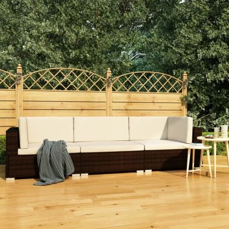 3-teilige Gartensofagarnitur und braune synthetische Rattankissen von vidaXL, Gartensets - Ref: Foro24-47265, Preis: 286,70 €...