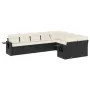 8-teiliges Gartensofa-Set und schwarze synthetische Rattankissen von , Gartensets - Ref: Foro24-3252973, Preis: 554,93 €, Rab...