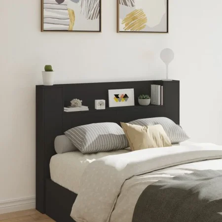 Bed headboard with LED light black 140x16.5x103.5 cm by , Headboards and footboards - Ref: Foro24-839246, Price: 106,06 €, Di...