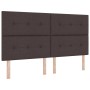 Estructura de cama con cabecera Marrón oscuro 180 x 200 cm tela