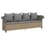 Sun lounger with hood and beige synthetic rattan cushions by , Loungers - Ref: Foro24-368356, Price: 264,41 €, Discount: %