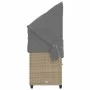 Sun lounger with hood and beige synthetic rattan cushions by , Loungers - Ref: Foro24-368356, Price: 264,41 €, Discount: %
