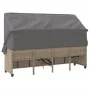 Sun lounger with hood and beige synthetic rattan cushions by , Loungers - Ref: Foro24-368356, Price: 264,41 €, Discount: %
