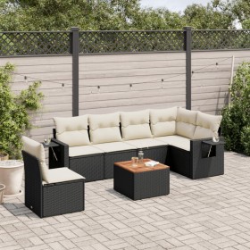 7-piece garden dining set and black synthetic rattan cushions by , Garden sets - Ref: Foro24-3256917, Price: 424,38 €, Discou...