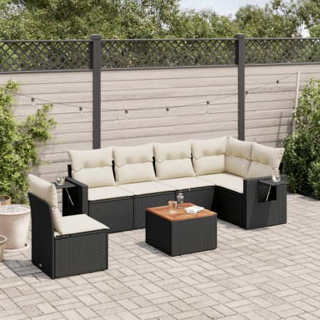 7-piece garden dining set and black synthetic rattan cushions by , Garden sets - Ref: Foro24-3256917, Price: 424,38 €, Discou...