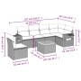 7-piece garden dining set and black synthetic rattan cushions by , Garden sets - Ref: Foro24-3256917, Price: 424,38 €, Discou...