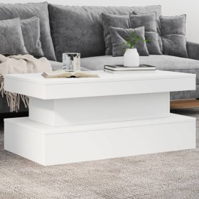 Mesa de centro con luces LED blanco 90x50x40 cm de , Mesas de centro - Ref: Foro24-839847, Precio: 71,64 €, Descuento: %