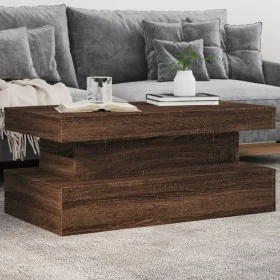 Coffee table with LED lights oak brown 90x50x40 cm by , Coffee table - Ref: Foro24-839853, Price: 95,88 €, Discount: %