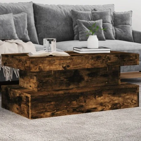 Couchtisch aus geräucherter Eiche mit LED-Leuchten, 90 x 50 x 40 cm von , Couchtisch - Ref: Foro24-839851, Preis: 95,89 €, Ra...