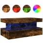 Couchtisch aus geräucherter Eiche mit LED-Leuchten, 90 x 50 x 40 cm von , Couchtisch - Ref: Foro24-839851, Preis: 95,89 €, Ra...