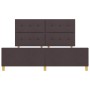 Estructura de cama con cabecera Marrón oscuro 180 x 200 cm tela