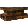Mesa de centro con luces LED roble ahumado 90x50x40 cm de , Mesas de centro - Ref: Foro24-839851, Precio: 69,41 €, Descuento: %