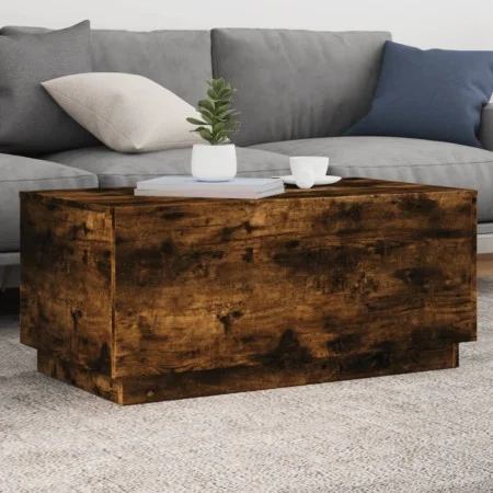 Coffee table with LED lights smoked oak 90x50x40 cm by , Coffee table - Ref: Foro24-839879, Price: 65,55 €, Discount: %