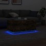 Mesa de centro con luces LED roble ahumado 90x50x40 cm de , Mesas de centro - Ref: Foro24-839879, Precio: 64,38 €, Descuento: %