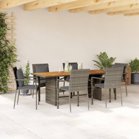 Garten-Essgruppe 7-teilig und graue synthetische Rattankissen von , Gartensets - Ref: Foro24-3213500, Preis: 579,35 €, Rabatt: %