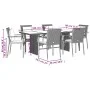 Garden dining set 7 pieces and gray synthetic rattan cushions by , Garden sets - Ref: Foro24-3213500, Price: 583,58 €, Discou...
