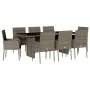 Set comedor jardín 9 pzas y cojines ratán sintético gris de , Conjuntos de jardín - Ref: Foro24-3213509, Precio: 613,30 €, De...