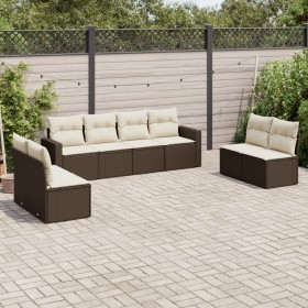 8-piece garden sofa set and brown synthetic rattan cushions by , Garden sets - Ref: Foro24-3218843, Price: 481,27 €, Discount: %