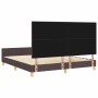 Estructura de cama con cabecera Marrón oscuro 180 x 200 cm tela