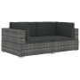 Modulares Ecksofa mit 2-teiligen Kissen aus grauem PE-Rattan. von vidaXL, Modulare Sofas für den Außenbereich - Ref: Foro24-4...