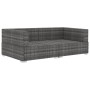 Modulares Ecksofa mit 2-teiligen Kissen aus grauem PE-Rattan. von vidaXL, Modulare Sofas für den Außenbereich - Ref: Foro24-4...