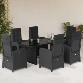 7-piece garden dining set and black synthetic rattan cushions by , Garden sets - Ref: Foro24-3212488, Price: 913,50 €, Discou...