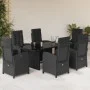 7-piece garden dining set and black synthetic rattan cushions by , Garden sets - Ref: Foro24-3212488, Price: 913,50 €, Discou...