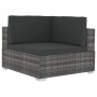 Modulares Ecksofa mit 2-teiligen Kissen aus grauem PE-Rattan. von vidaXL, Modulare Sofas für den Außenbereich - Ref: Foro24-4...