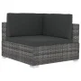 Modulares Ecksofa mit 2-teiligen Kissen aus grauem PE-Rattan. von vidaXL, Modulare Sofas für den Außenbereich - Ref: Foro24-4...