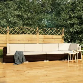 4-teilige Gartensofagarnitur und braune synthetische Rattankissen von vidaXL, Gartensets - Ref: Foro24-47269, Preis: 342,89 €...